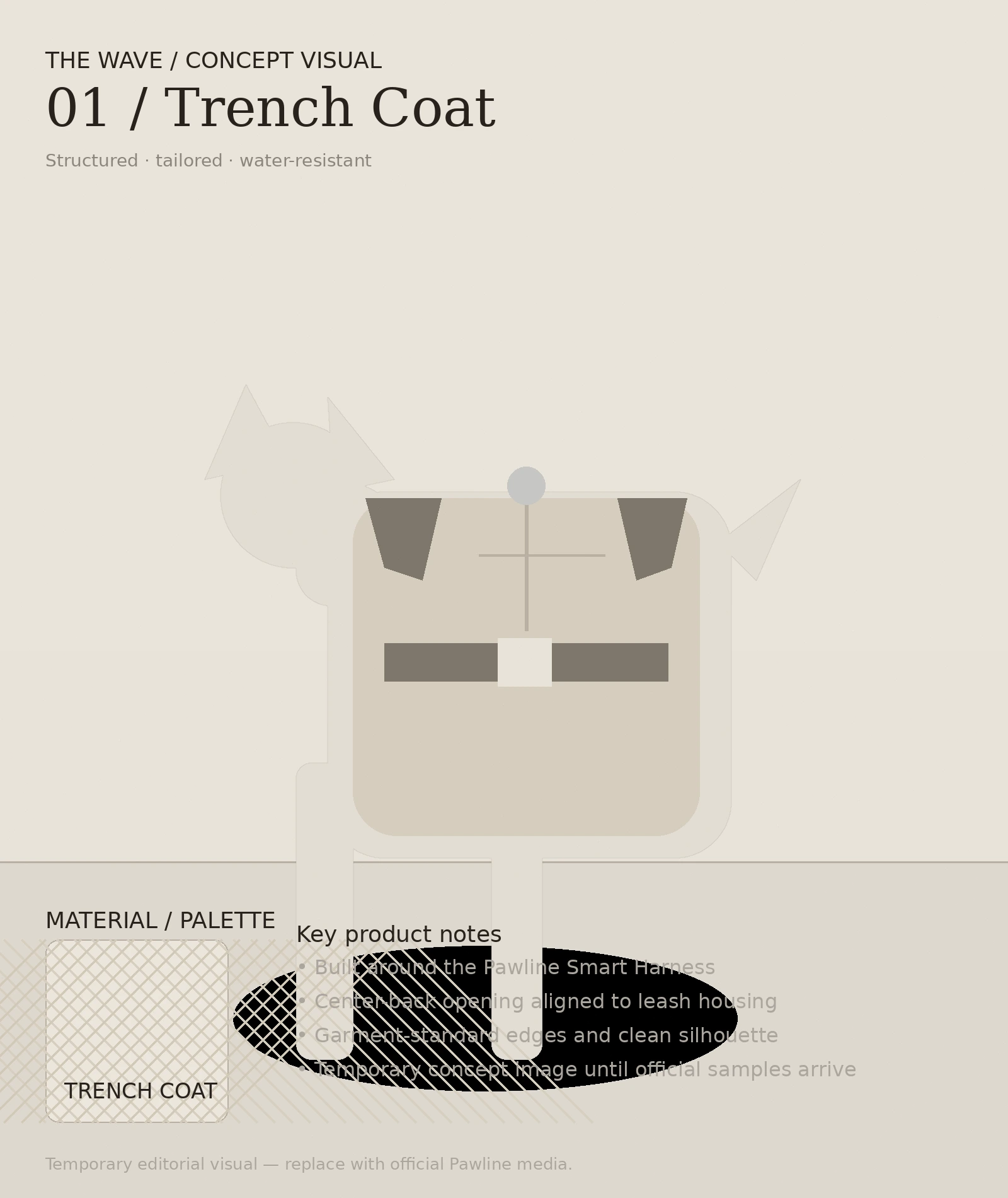 THE WAVE — Trench Coat — Pawline editorial visual